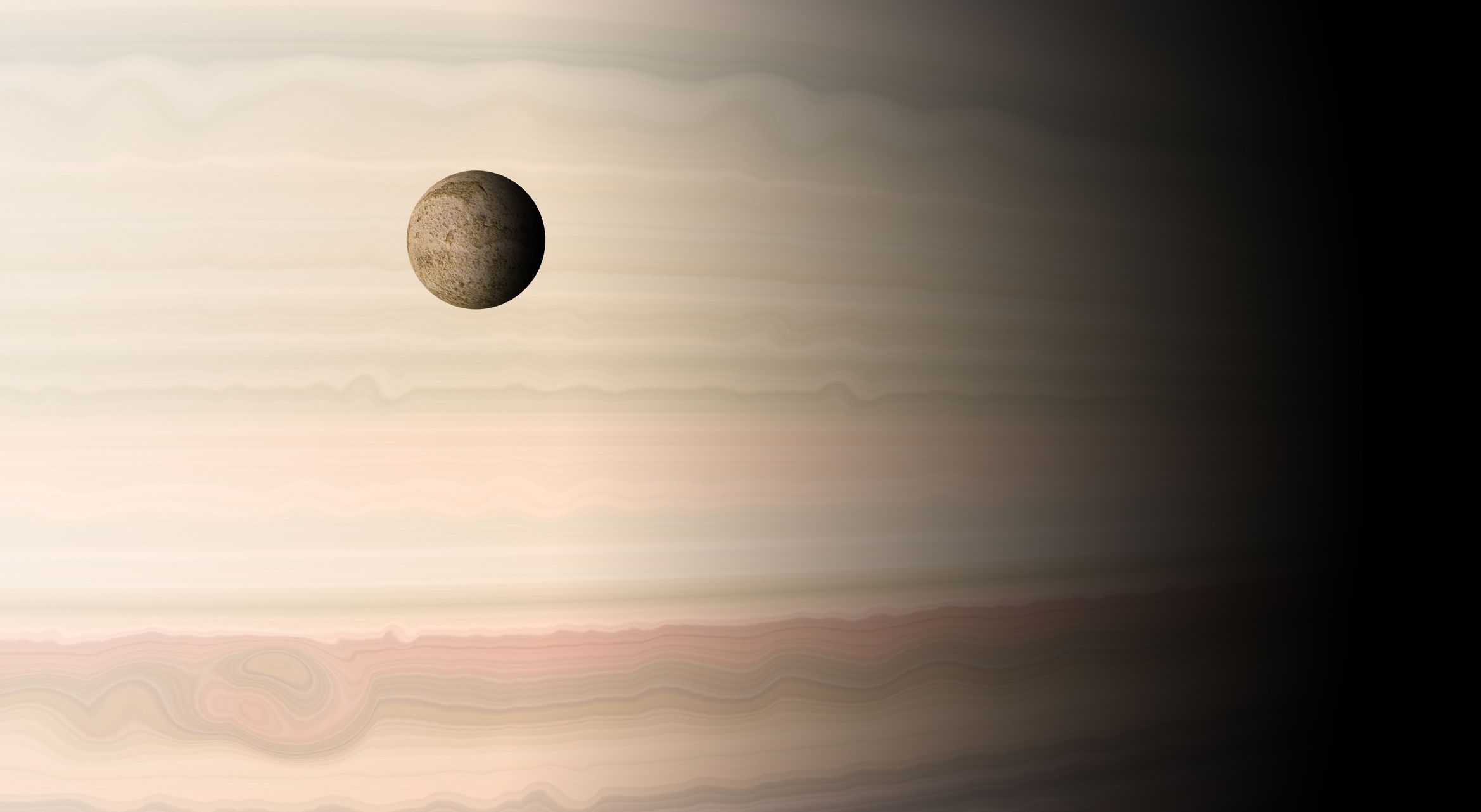 Image showing Europa orbiting Jupiter. Credit: iStock Photo