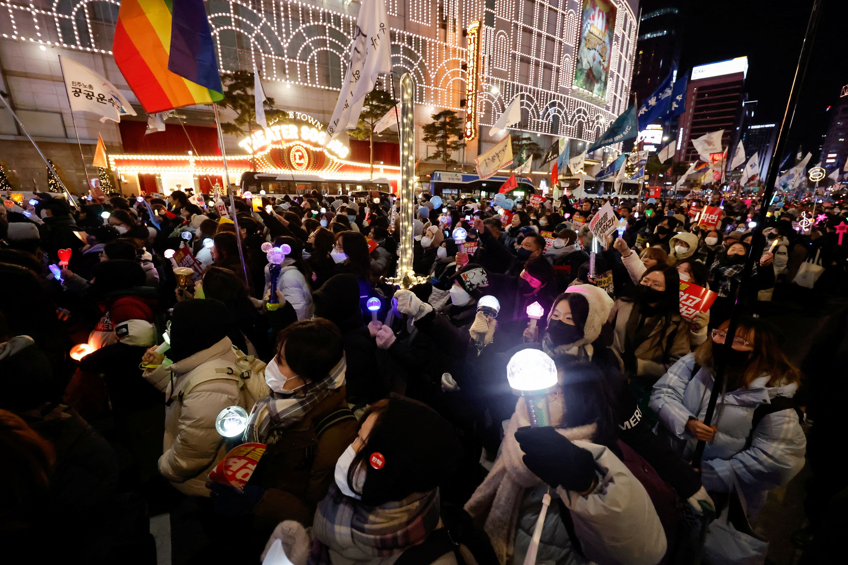 Protesters march during a rally against South Korea's impeached President Yoon Suk Yeol, who declared martial law, which was reversed hours later, in Seoul, South Korea, December 28, 2024. Credit: Reuters Photo