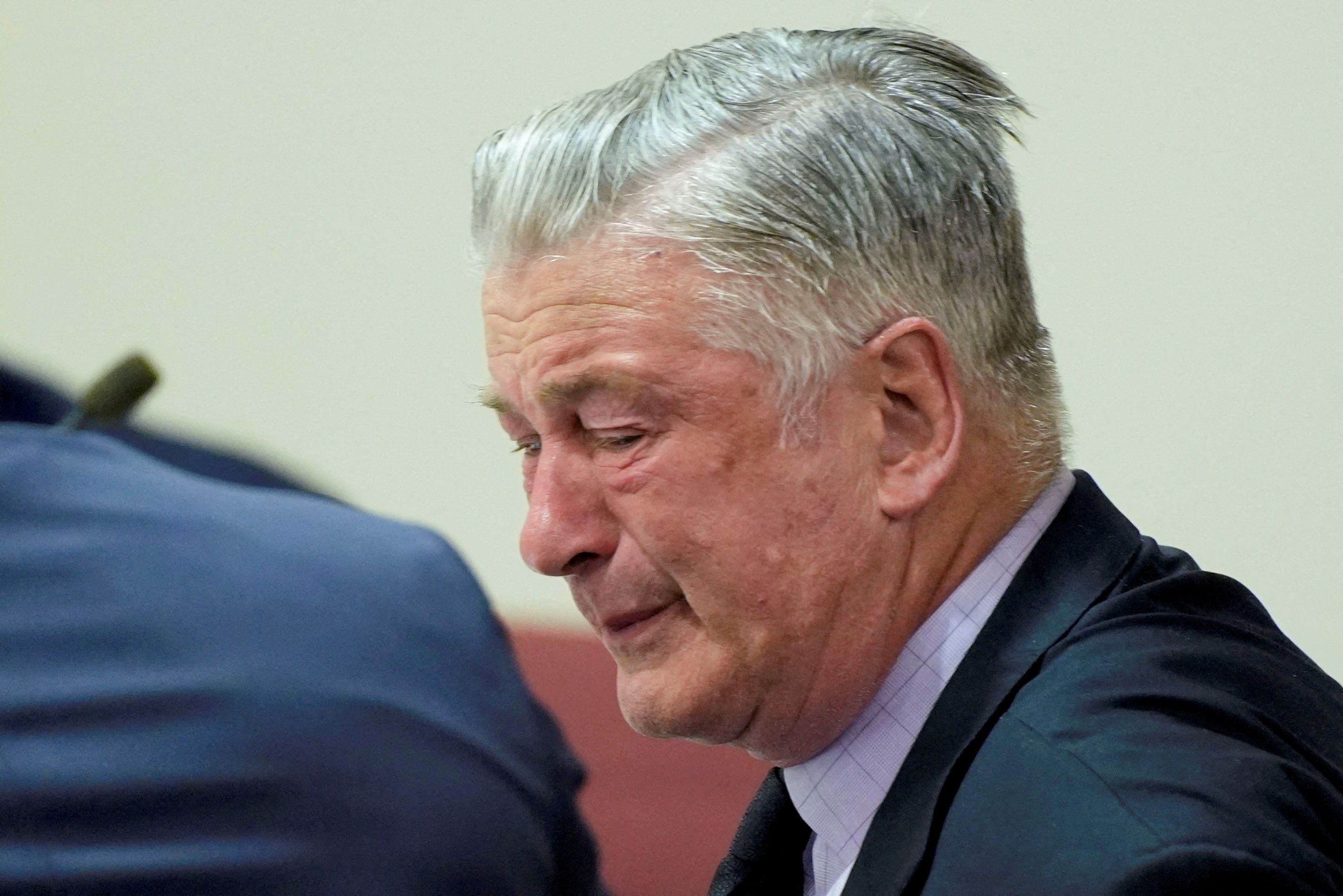 Actor Alec Baldwin reacts during his trial on involuntary manslaughter at Santa Fe County District Court in Santa Fe, New Mexico, on July 12, 2024. Credit: Reuters File Photo