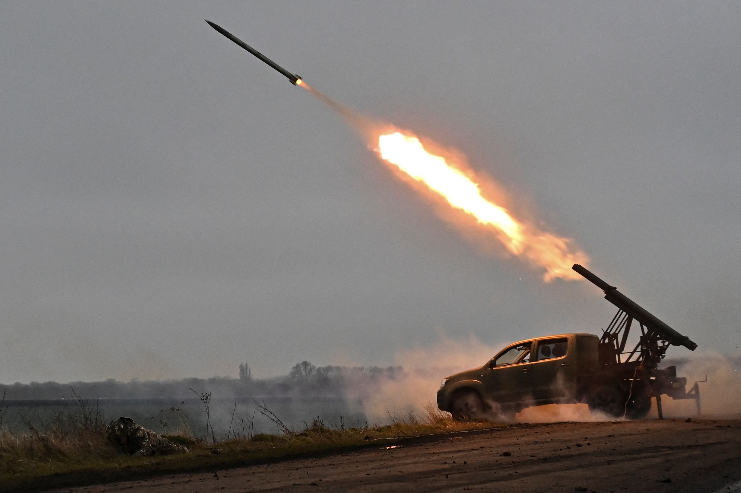 Members of the artillery unit of the special rifle battalion of Zaporizhzhia region police fire a small multiple launch rocket system (MLRS) towards Russian troops in a front line, amid Russia's attack on Ukraine, in Zaporizhzhia region, Ukraine December 25, 2024. Credit: Reuters Photo