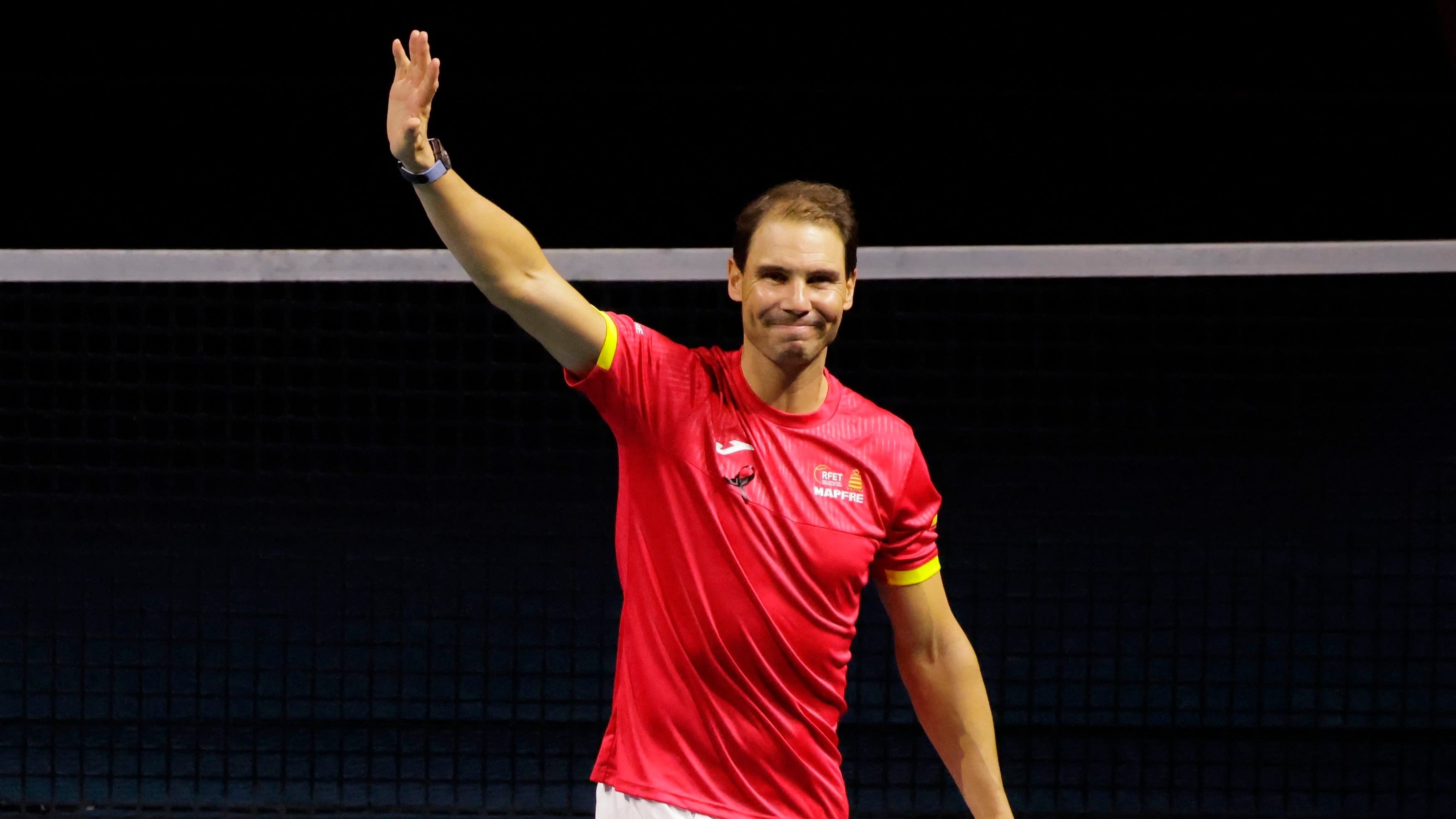  Spain's Rafael Nadal acknowledges the fans in his farewell appearance. Credit: Reuters File Photo